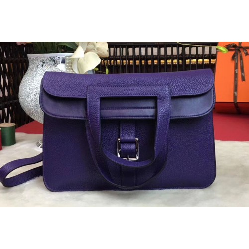 Hermes Halzan 31 Bags Original Taurillon Leather Purple