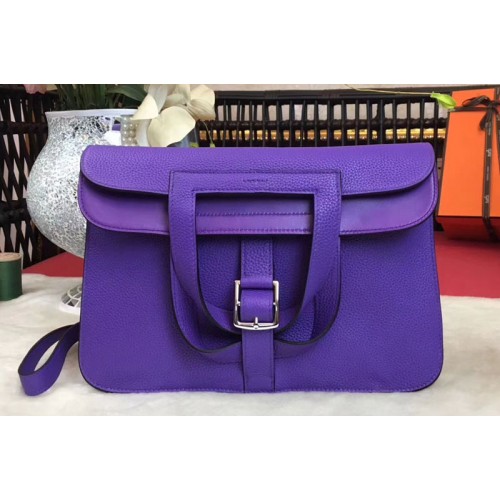 Hermes Halzan 31 Bags Original Taurillon Leather Purple