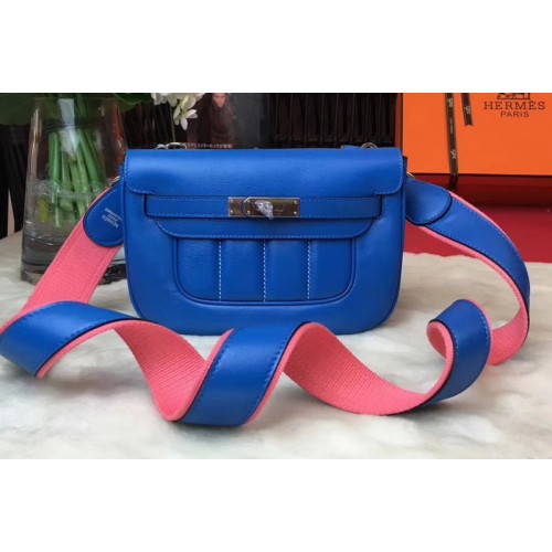 Hermes Berline 20cm Original Swift Leather Bags Blue