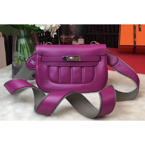 Hermes Berline 20cm Original Swift Leather Bags Purple