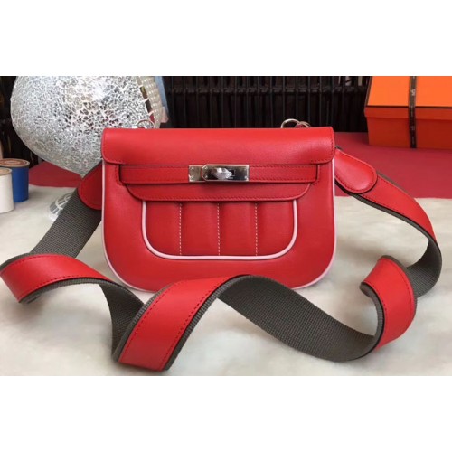 Hermes Berline 20cm Original Swift Leather Bags Red White