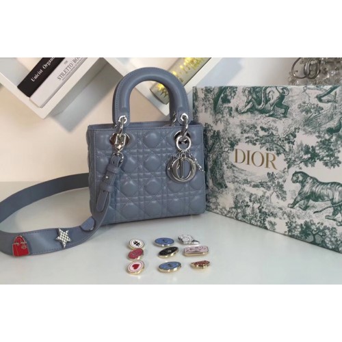 Dior M0538 My ABCDior Lambskin Bags Blue Lambskin Leather