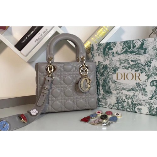 Dior M0538 My ABCDior Lambskin Bags Gray Lambskin Leather