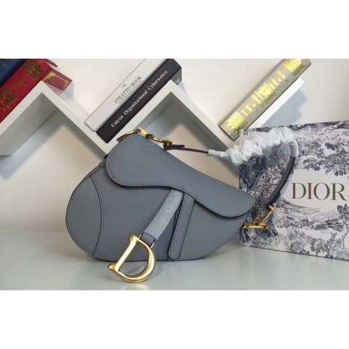 Dior M0446 Saddle bag in Blue embossed Grained calfskin Leather