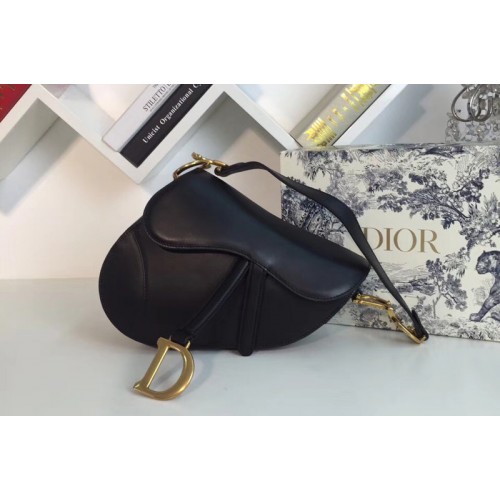 Dior M0446 Saddle bag in Black embossed Grained calfskin Leather
