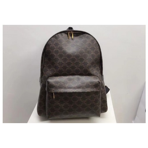 Celine MEDIUM BACKPACK IN TRIOMPHE CANVAS AND CALFSKIN