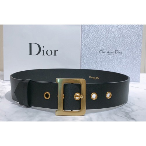 Dior Diorquake Belt 55mm in Black Calfskin Leather