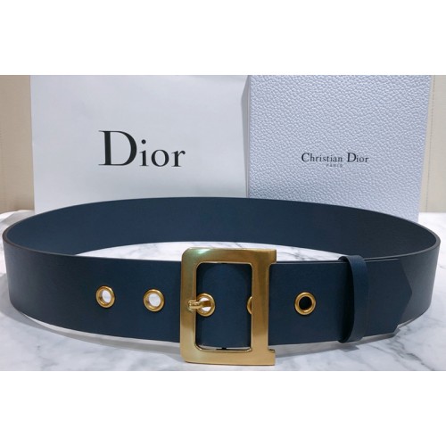 Dior Diorquake Belt 55mm in Blue Calfskin Leather