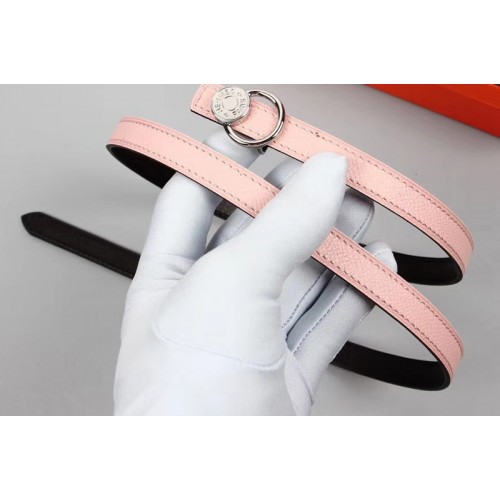 Womens Hermes 15mm Mini Laquee Reversible belt Gold Buckle in Pink Black Epsom Leather
