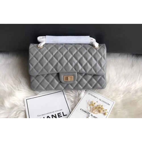 Chanel Flap Original Leather 30225 Bags Grey Gold Chain