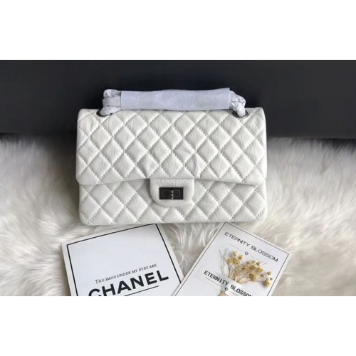 Chanel Flap Original Leather 30225 Bags White Silver Chain