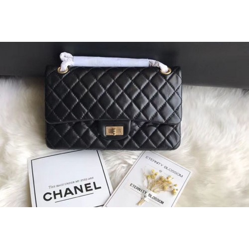 Chanel Flap Original Leather 30225 Bags Black Gold Chain