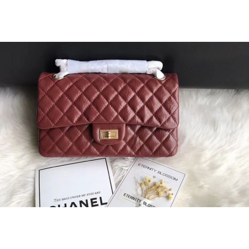 Chanel Flap Original Leather 30225 Bags Red Gold Chain