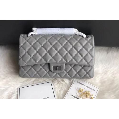 Chanel Flap Original Leather 30226 Bags Grey Silver Chain