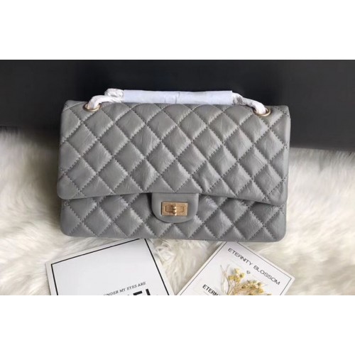 Chanel Flap Original Leather 30226 Bags Grey Gold Chain