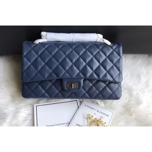 Chanel Flap Original Leather 30226 Bags Blue Silver Chain