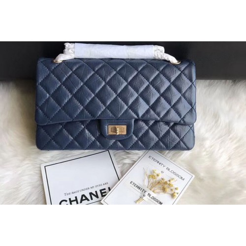Chanel Flap Original Leather 30226 Bags Blue Gold Chain