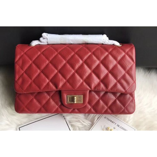 Chanel Flap Original Leather 30227 Bags Red Gold Chain