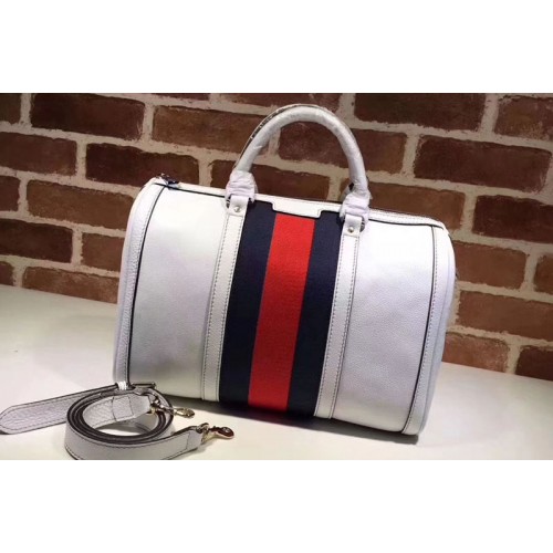 Gucci Leather Medium Boston Bag White