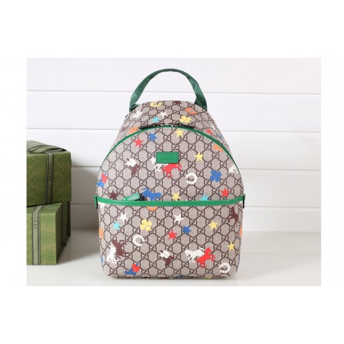 Gucci Childrens backpack in Beige and ebony Supreme canvas