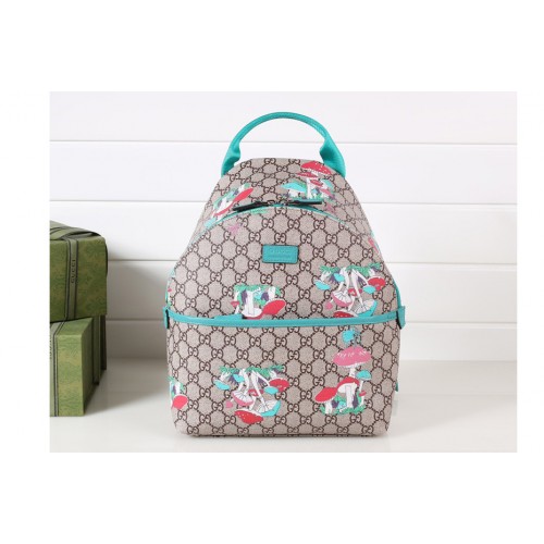 Gucci Childrens backpack in Beige and ebony Supreme canvas