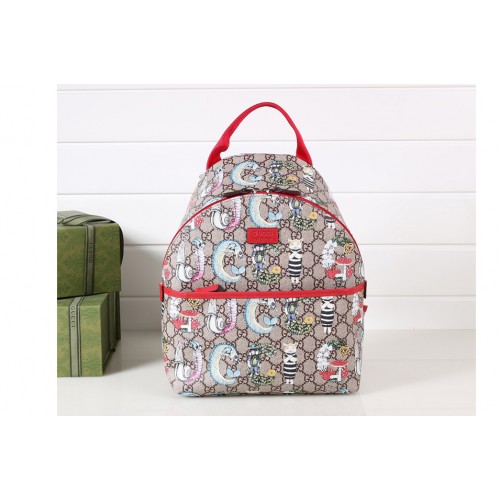 Gucci Childrens backpack in Beige and ebony Supreme canvas