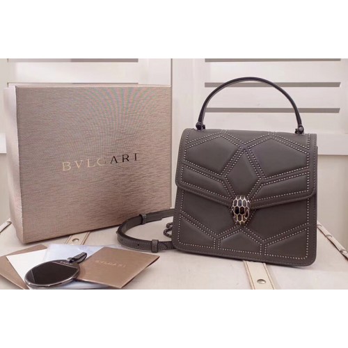 Bvlgari Serpenti Forever Crossbody Bags Gray Original Leather