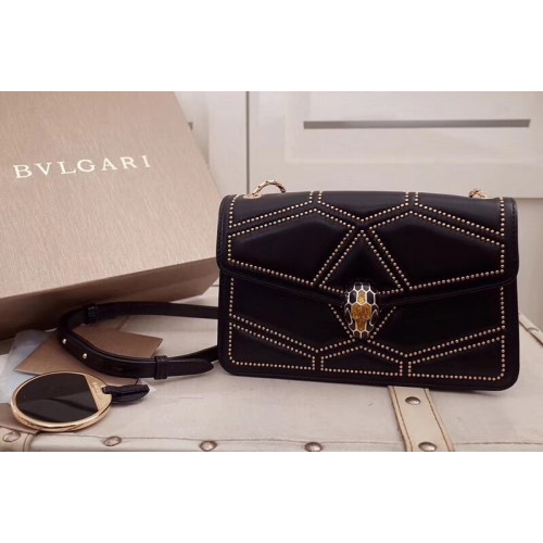 Bvlgari Serpenti Forever Flap Cover Bags Black Original Leather
