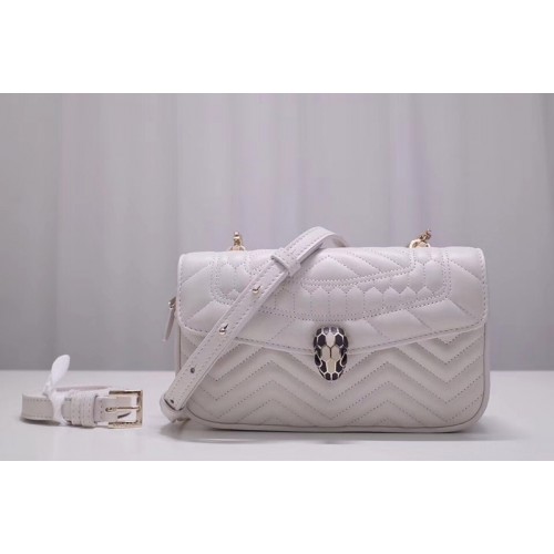 Bvlgari Serpenti Forever Belt Bags White Quilted Nappa Leather