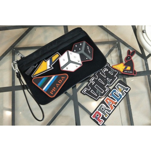 Prada 2NH004 Nylon Pouch With Removed Applique
