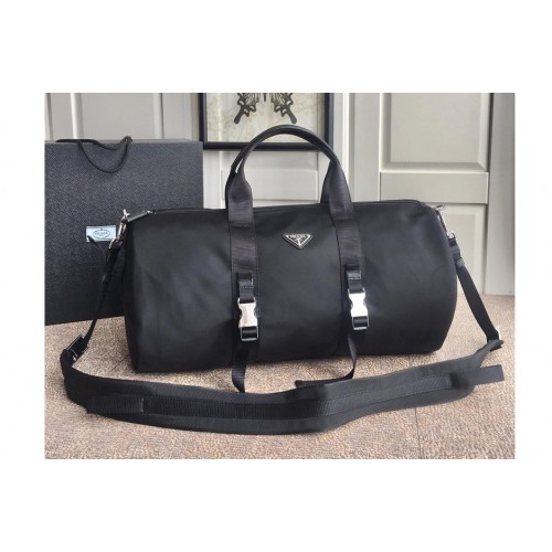 Prada 2VC015 Nylon and Saffiano leather duffel bag in Black Nylon