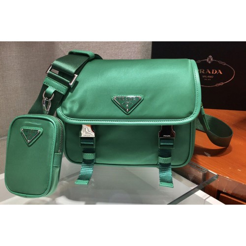 Prada 2VD034 Nylon Cross-Body Bag in Green Nylon