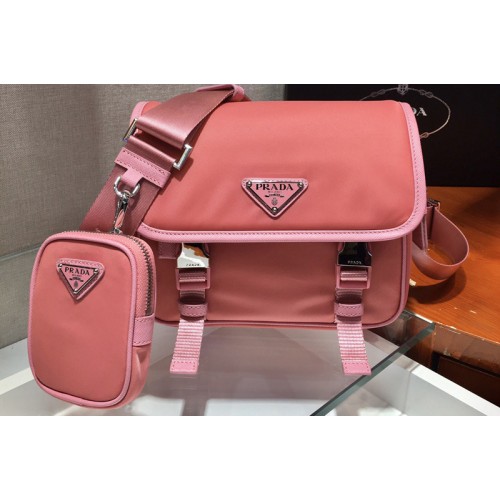 Prada 2VD034 Nylon Cross-Body Bag in Pink Nylon