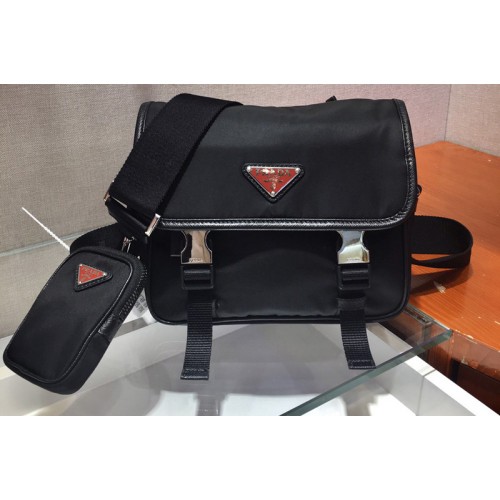 Prada 2VD034 Nylon Cross-Body Bag in Black Nylon With Logo