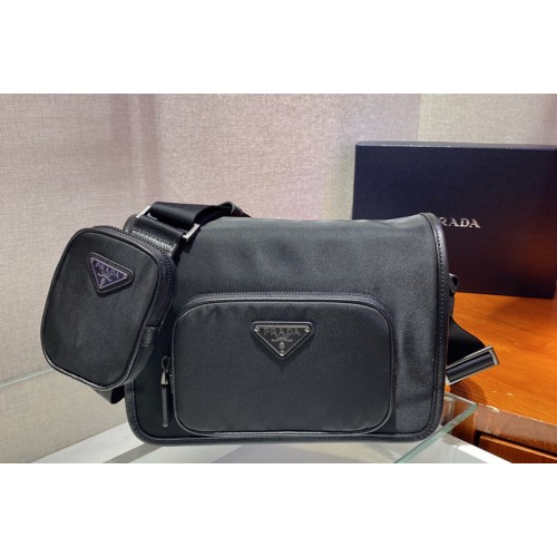 Prada 2VD041 Re-Nylon and Saffiano Leather shoulder bag in Black nylon