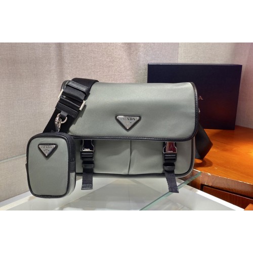 Prada 2VD769 Nylon shoulder bag with Strap in Gray nylon