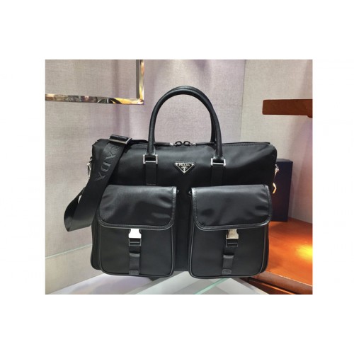 Prada 2VE017 Nylon Briefcase bag in Black Nylon