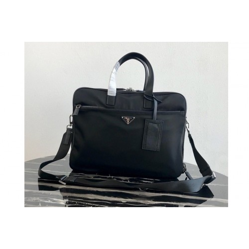 Prada 2VE407 Nylon Briefcase in Black Nylon
