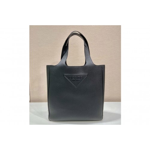 Prada 2VG092 Leather tote bag in Black Leather