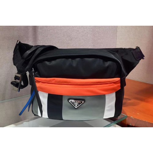 Prada 2VH038 Technical fabric cross-body bags Black White Gray Orange Technical fabric