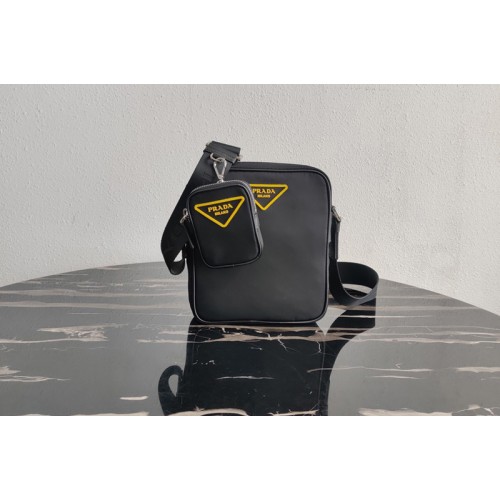 Prada 2VH112 Nylon Cross-Body Bag in Black Nylon