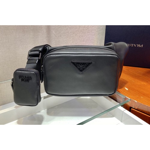 Prada 2VH127 Leather shoulder bag in Black soft leather