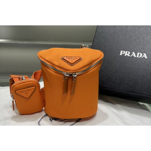 Prada 2VH147 Canvas shoulder bag on Orange Fabric