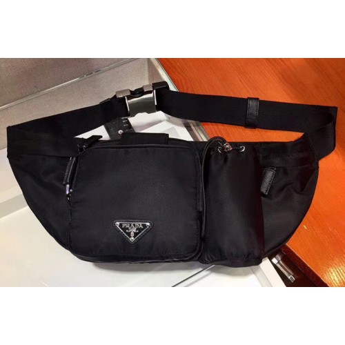 Prada 2VL056 Technical Fabric Belt Bags Black Technical fabric