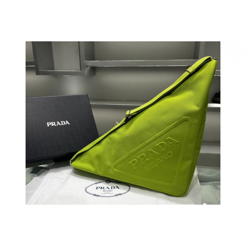 Prada 2VY007 Canvas Prada Triangle bag on Green Fabric