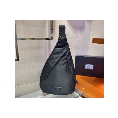 Prada 2VZ092 Re-Nylon and leather backpack in Black Nylon