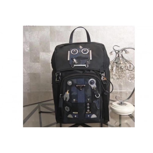 Prada 2VZ135 Technical fabric backpack With Robat