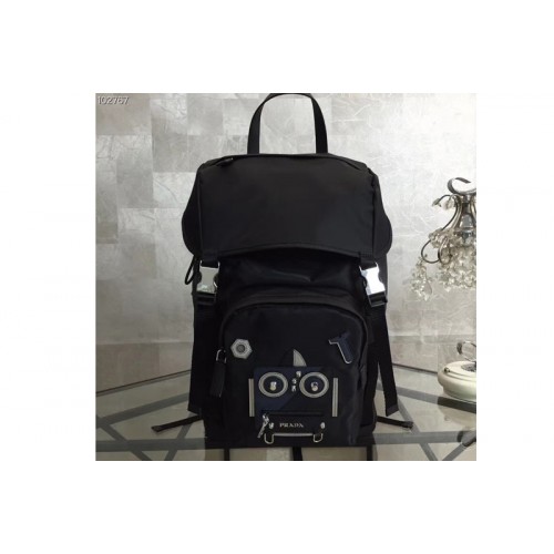 Prada 2VZ135 Technical fabric backpack With Black Robat
