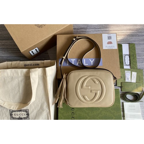 Gucci Soho small leather disco bag in Beige Leather