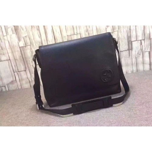 Gucci Black Leather Messenger Bags 